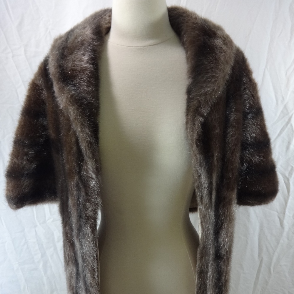 Regina Glenara by Glenoit Brown Faux Fur Stole
